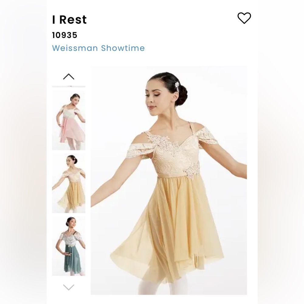 Weissman Cream and Gold Dance Dress